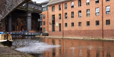 YHA Manchester from across the canal