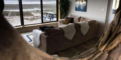 Lounge area with view overlooking the sea