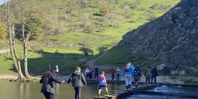 Children on a walk on a YHA residential