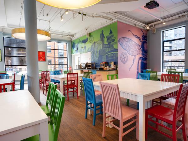 YHA Manchester dining area