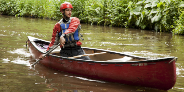 Canoeing on a river