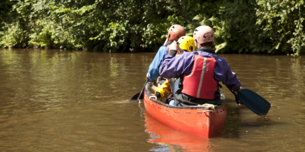 Family canoeing