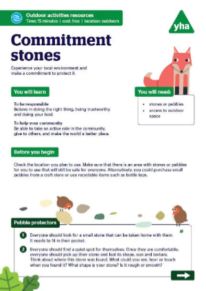 Commitment stones activity sheet