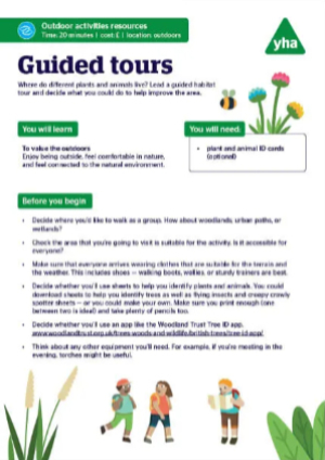 Guided tours activity sheet