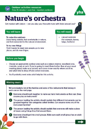Nature's orchestra activity sheet