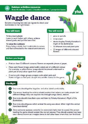 Waggle dance activity sheet