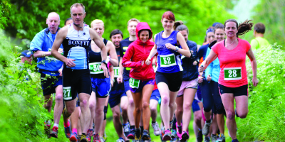 Group of people running