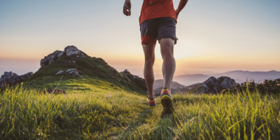 Man running through the countryside