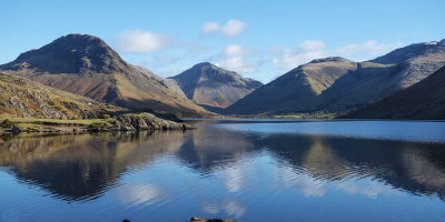 View of a lake among mountains