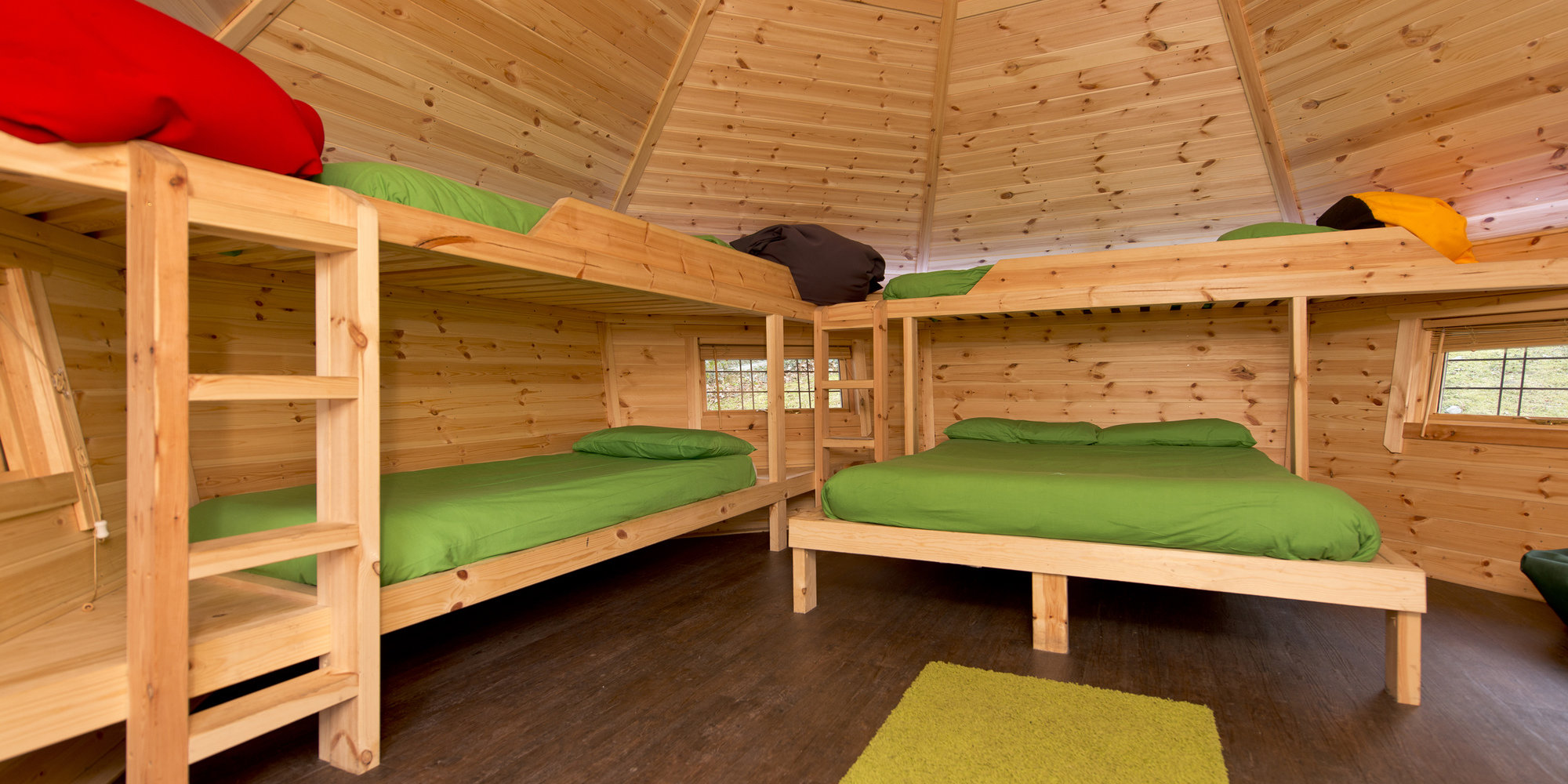 inside a cabin at YHA