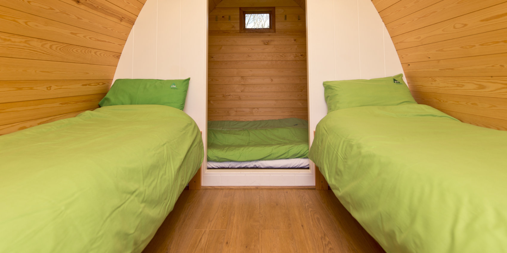 Inside a camping pod at YHA