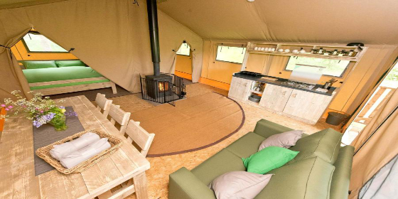 Interior of a safari tent