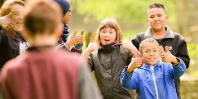 Children doing activities at YHA