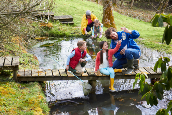 Group leader outdoors