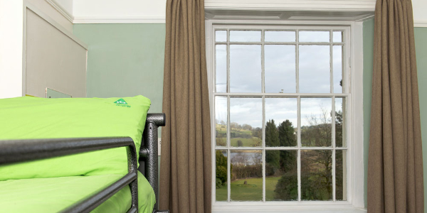Bedroom with countryside view