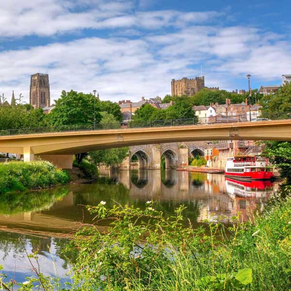 View of Durham Castle and Cathedral from the River Wear