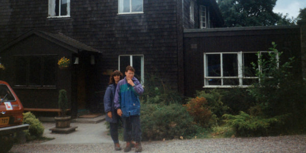 Family in front of a YHA