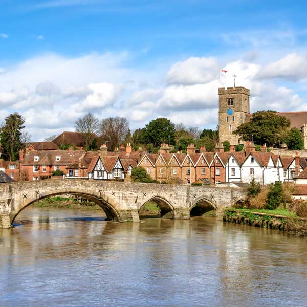 View of Maidstone in Kent across the River Medway