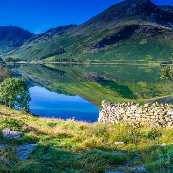 View over Lake District lake