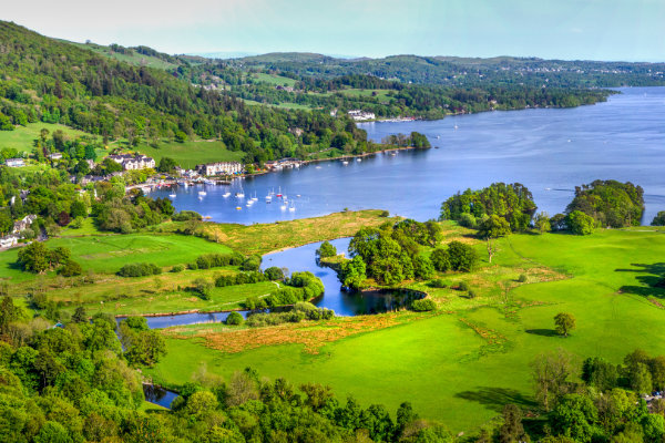 Lake Windermere shown from above