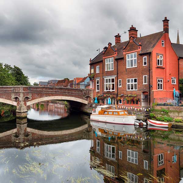 View across a canal in the Norfolk Broads