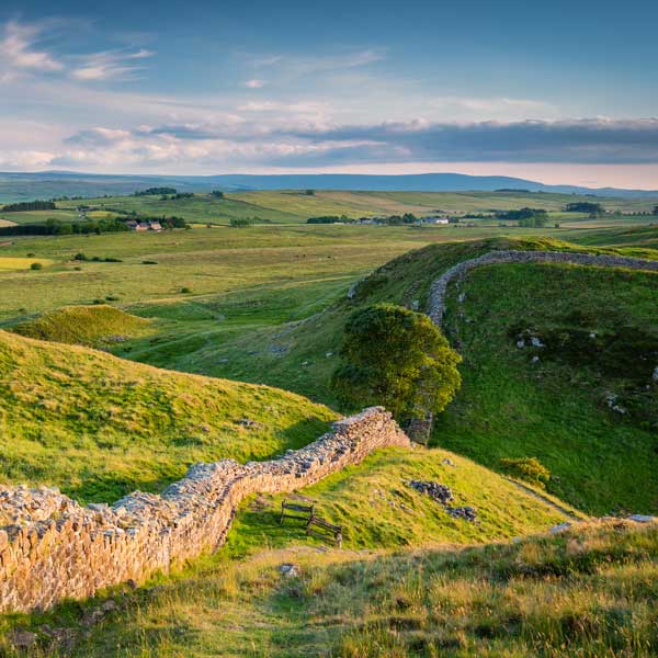  View along Hadrian's Wall in Northumberland