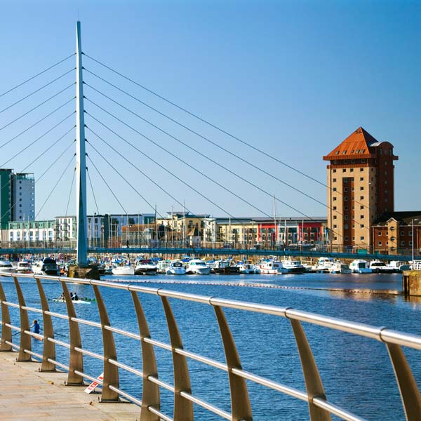View of Swansea across the River Tawe