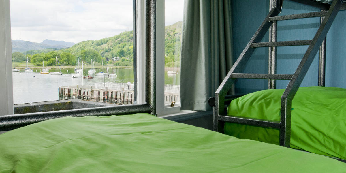Private room at YHA Ambleside overlooking the lake