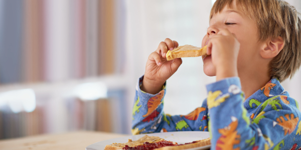 Child eating toast