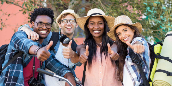 Group of young travellers